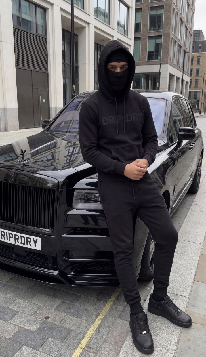 Urban Luxe Blacked Out Hoodie - Black