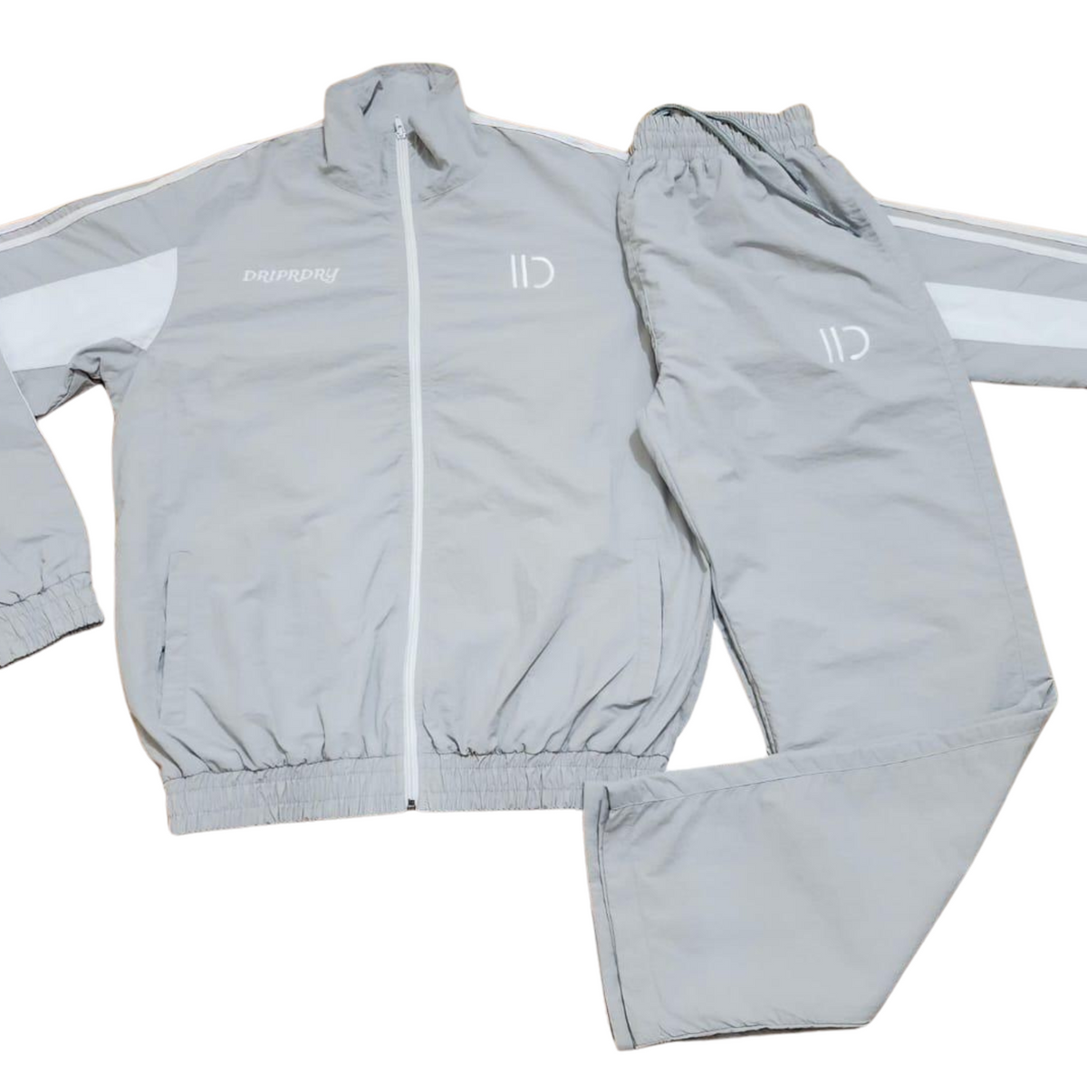 Retro Grey Shell Tracksuit – Limited Edition 80s Revival