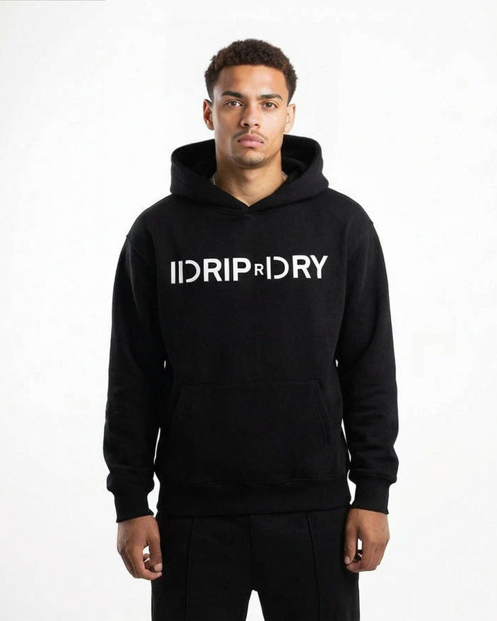 Heavy Weight Fleeced Black Comfort Hoodie.