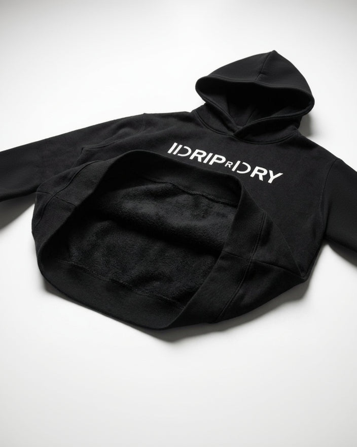 Heavy Weight Fleeced Black Comfort Hoodie.